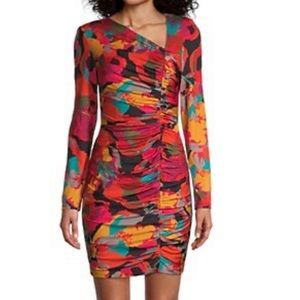 Aidan Mattox Floral Ruched Minidress Size 6